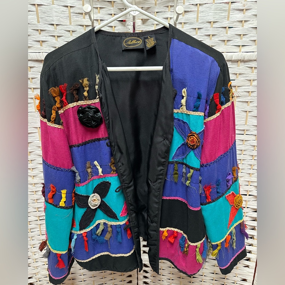Allure vibrant lined jacket vintage‎ boho size L - Picture 2 of 9